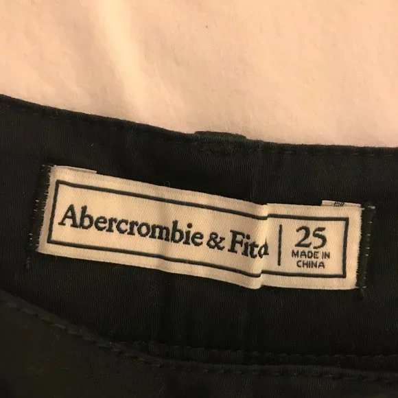 NWT ABERCROMBIE & FITCH Cotton Chino Tailored Shorts Black Size 25 - Picture 5 of 5